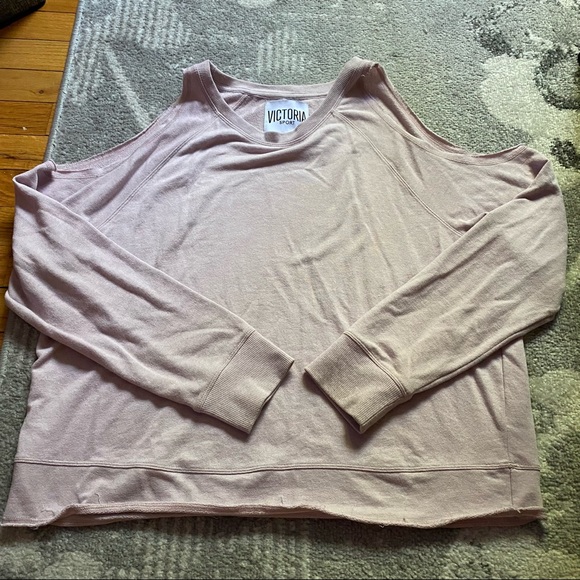 Victoria’s Secret Sport Blush Pink Cold Shoulder Sweatshirt - Picture 3 of 9